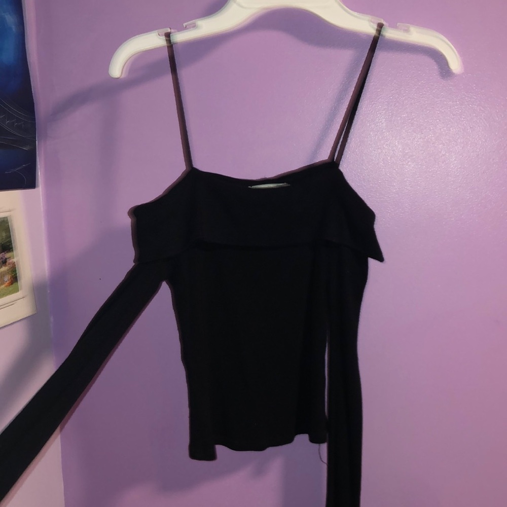 Charlotte Russe black long sleeve crop top